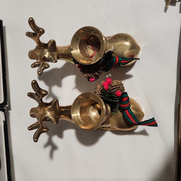 Solid Brass Sitting Deer Candle Holder, Votive Holder and Candle Snuffer Bundle - Picture 4 of 16